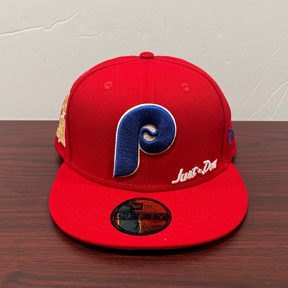 New Era x Just Don, 59Fifty Fitted Hat, Philadelphia Phillies, Red - Picture 1 of 12